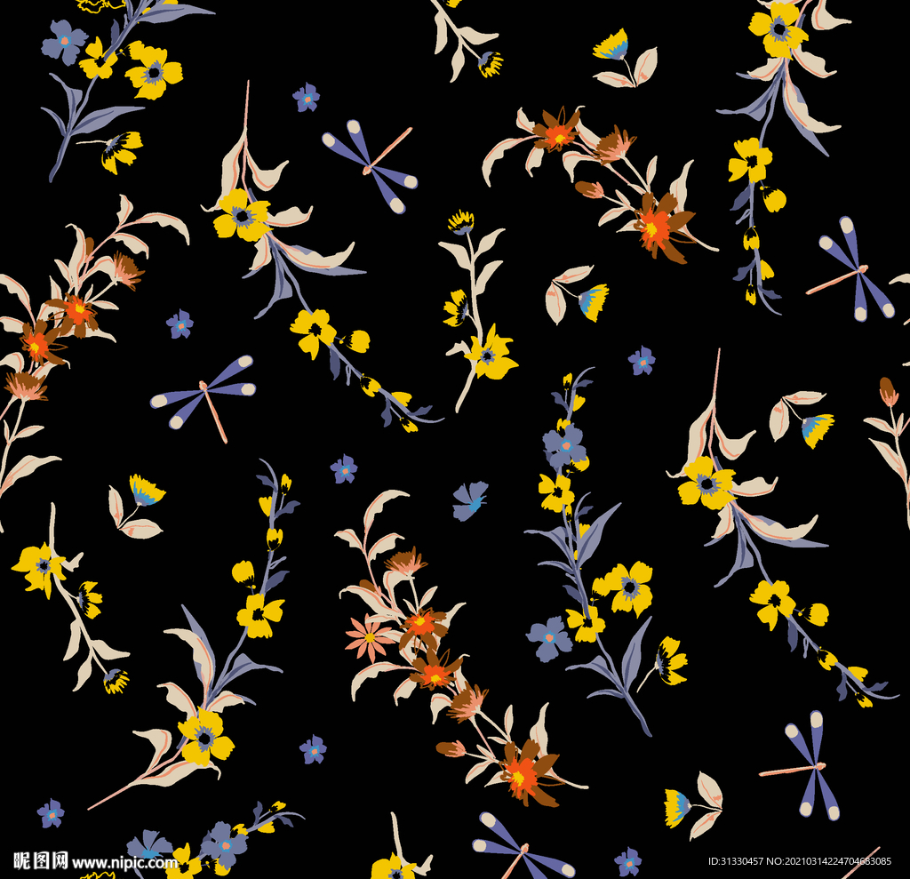 小碎花 真丝印花