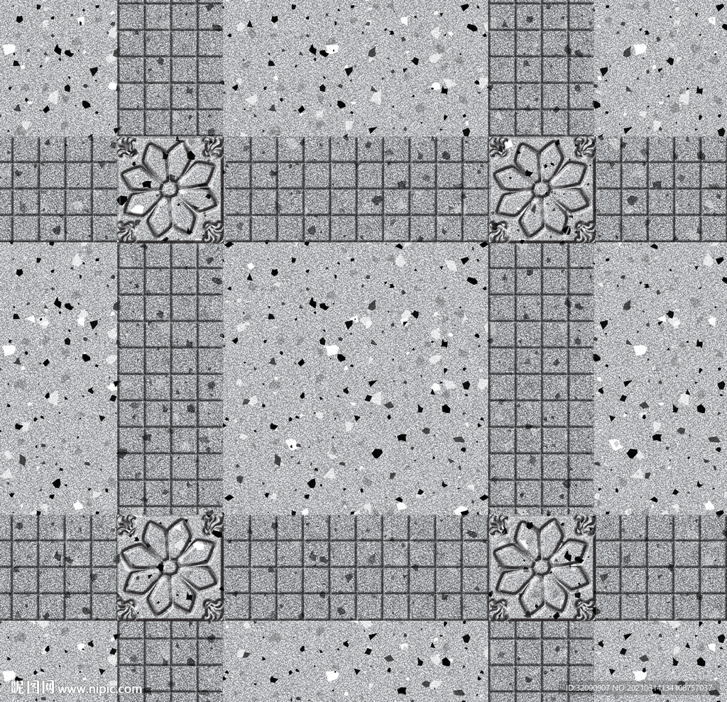 水磨石几何图形地板地画地砖