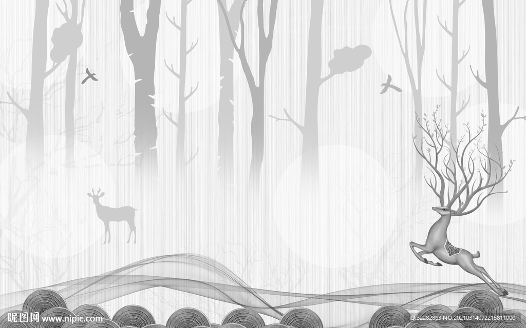 高端新灰色背景墙 文件分层