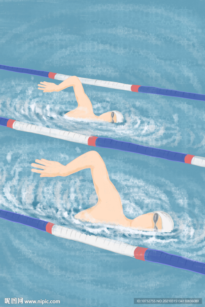 运动高清大图游泳手绘