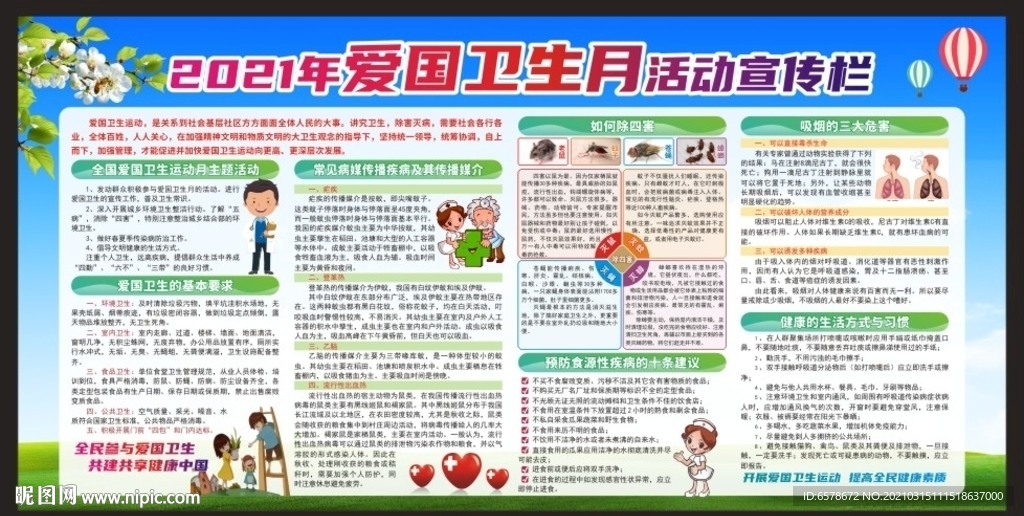 2021爱国卫生月宣传栏