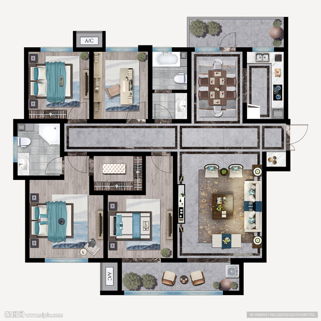 户型图 家配图 彩平图 洋房