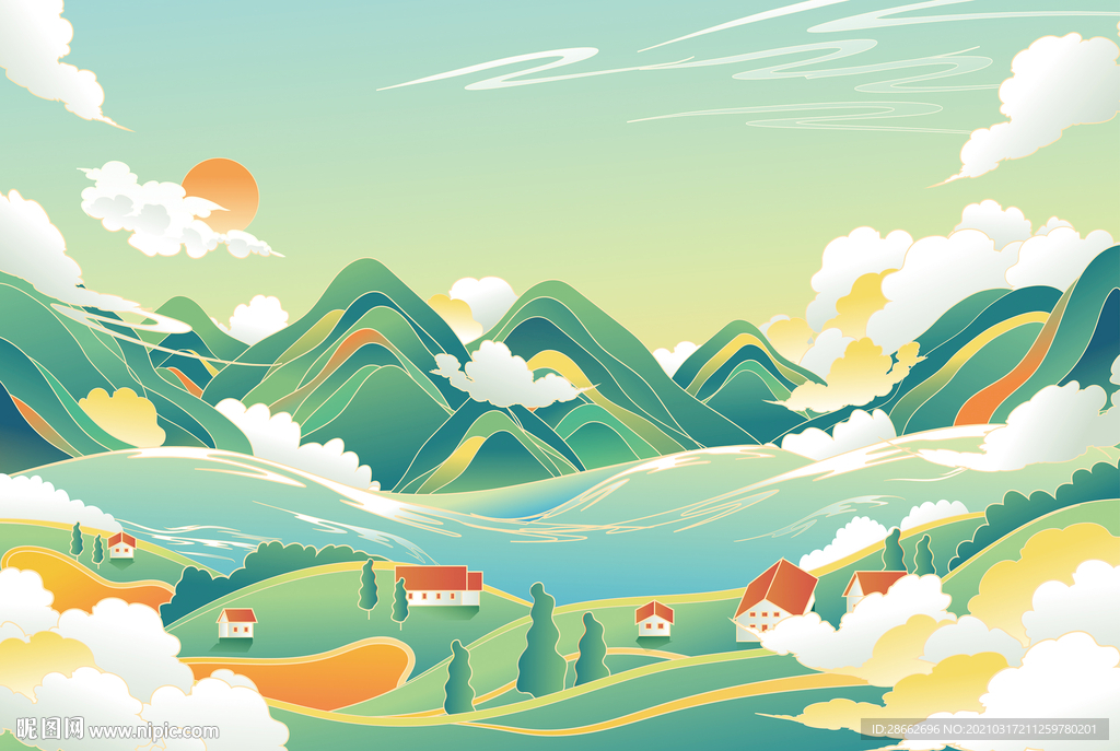 矢量山水画