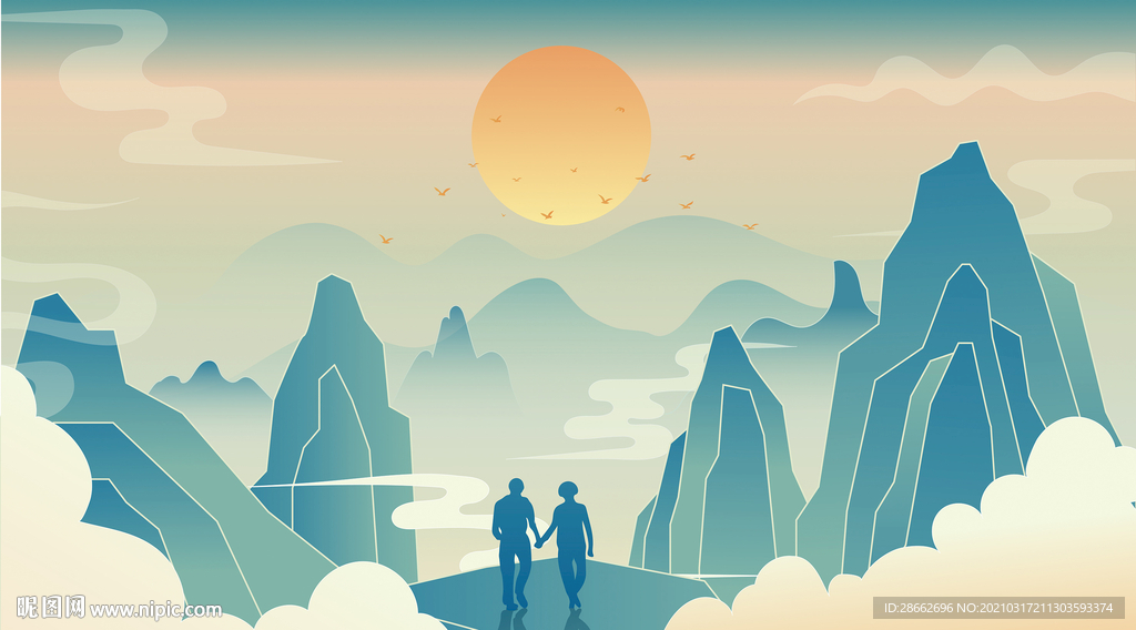 矢量山水画