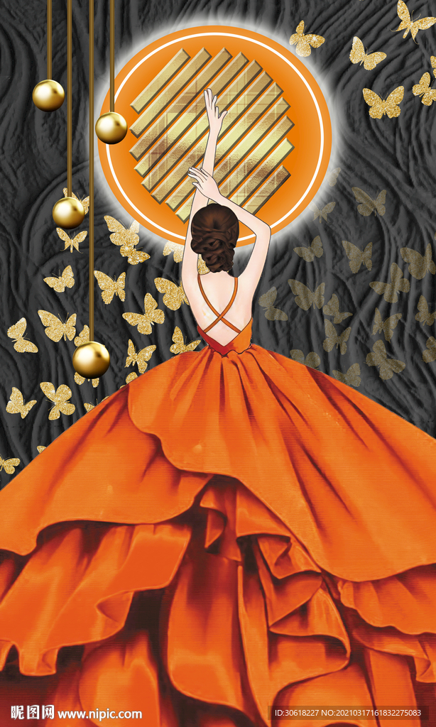 轻奢爱马仕北欧装饰画