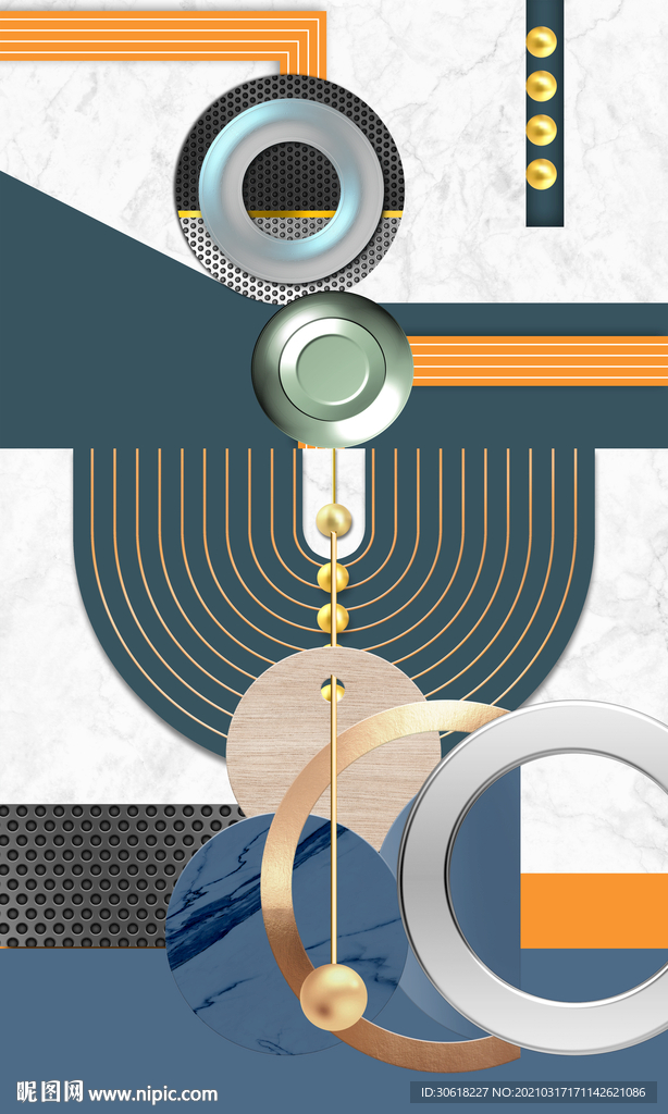 轻奢爱马仕北欧装饰画轻奢