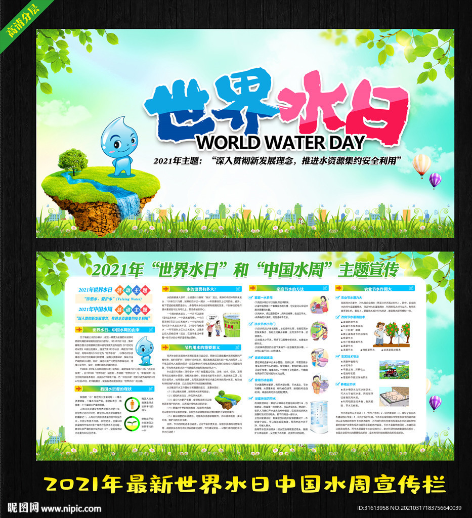 世界水日海报 中国水周展板