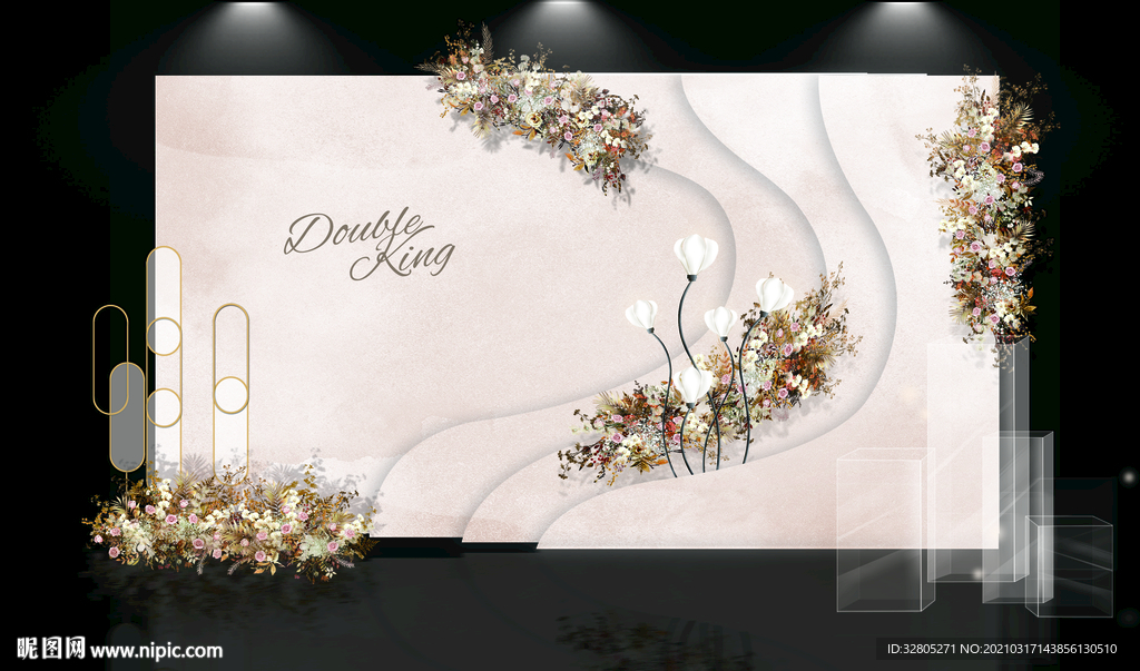 香槟色婚礼迎宾区婚礼背景