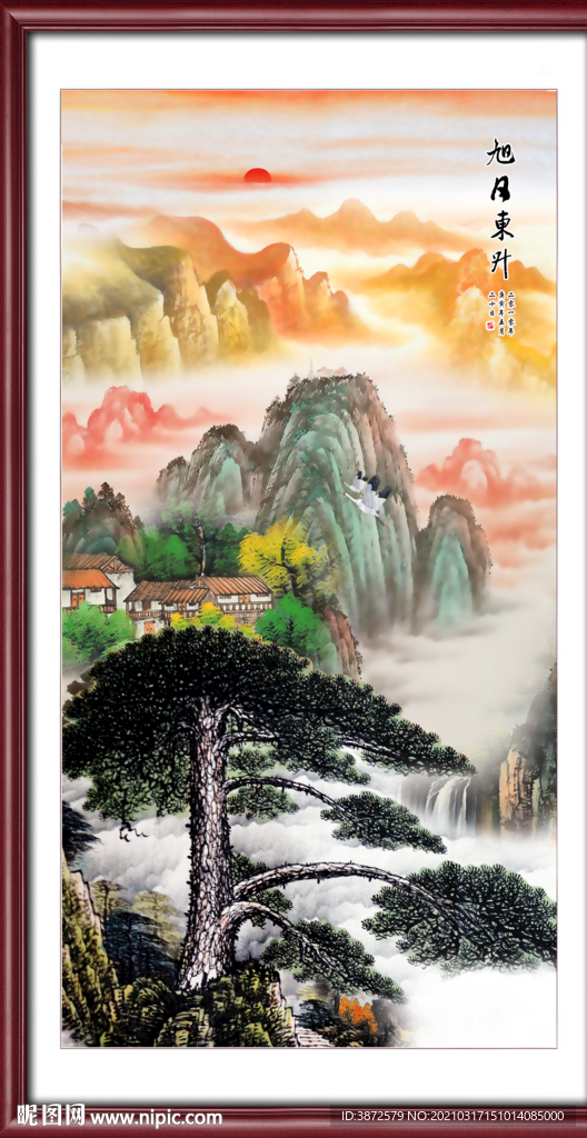 竖幅山水画