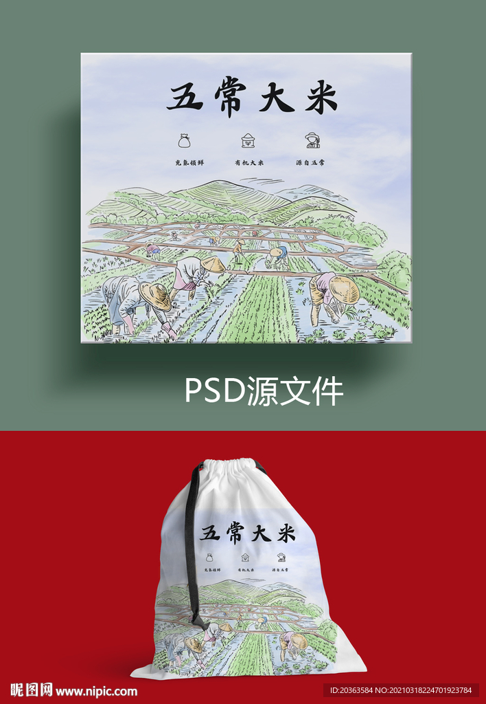 大米包装插画