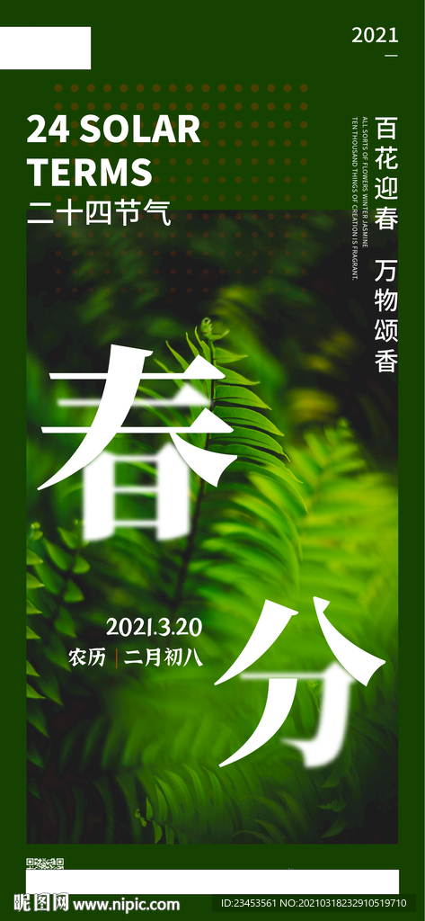 春分 节气 手机海报