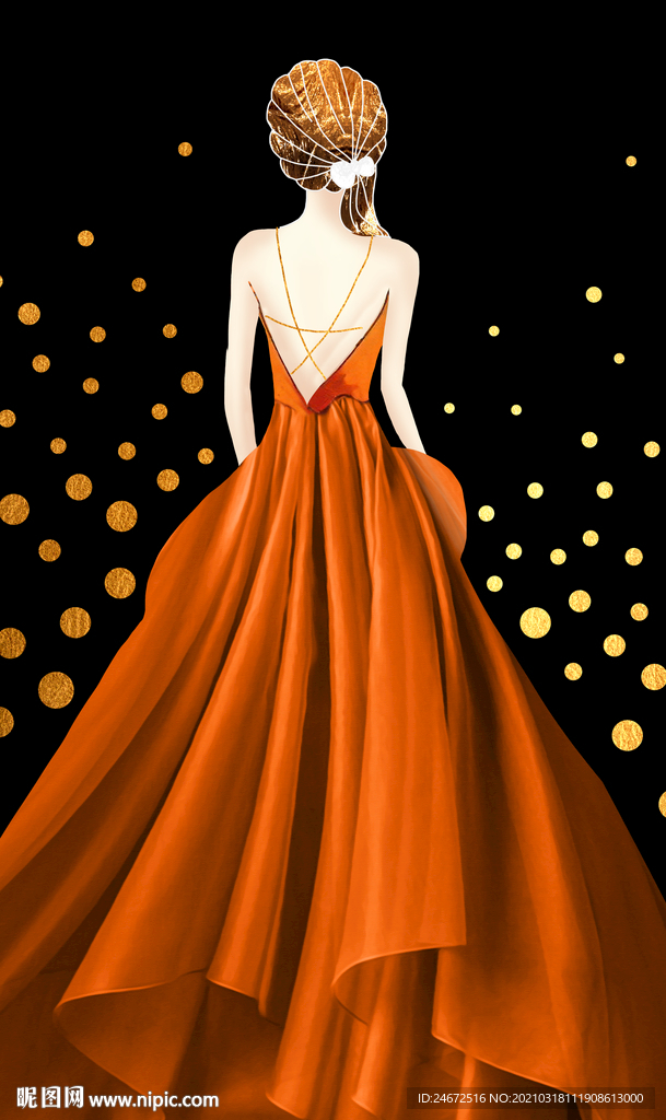 现代轻奢美女装饰画