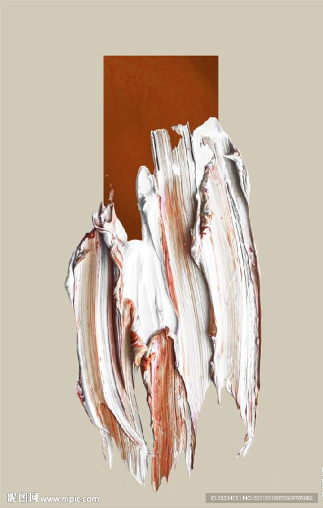 现代抽象油漆笔刷油画装饰画