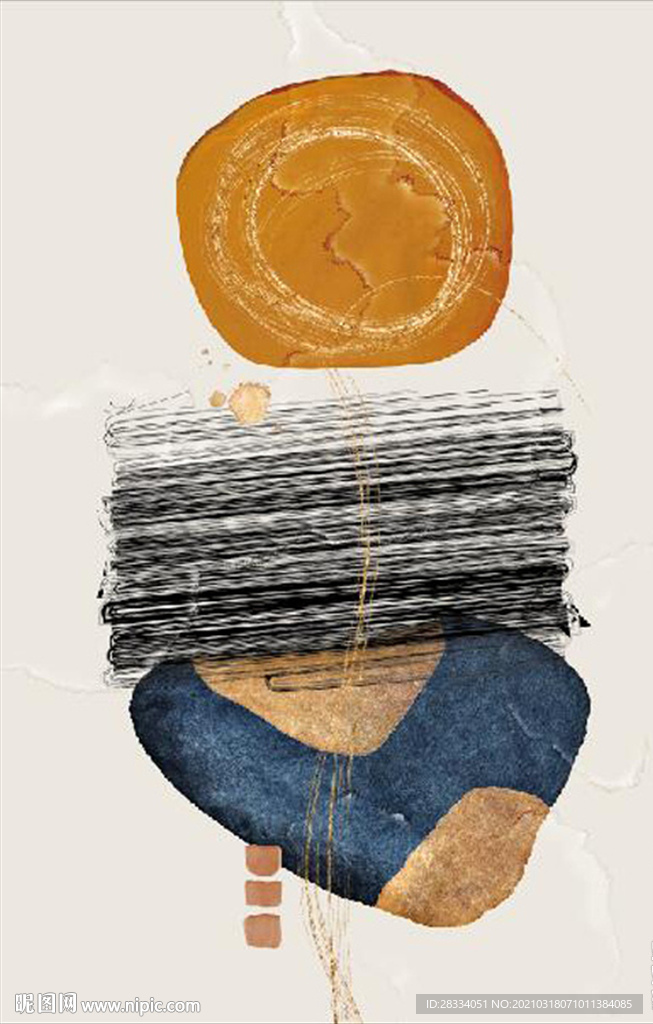 侘寂风现代抽象油画玄关装饰画