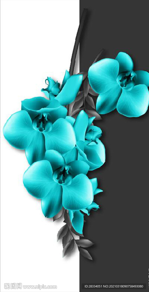 晶瓷现代风蝴蝶兰玄关装饰画