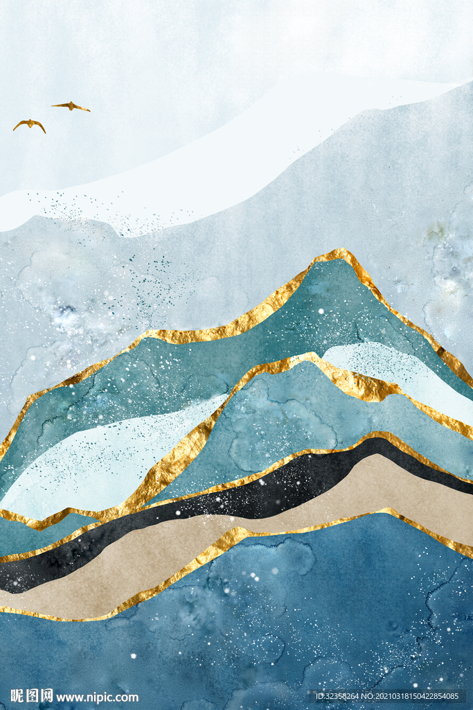 抽象金箔纹理玄关