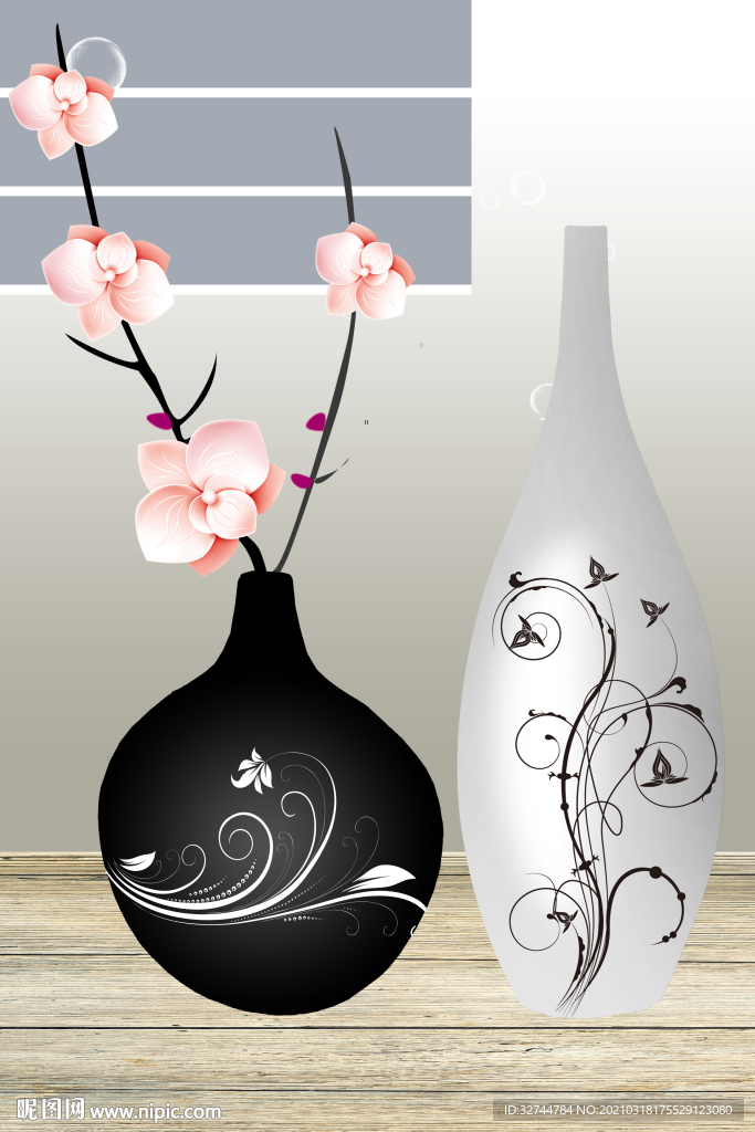 花瓶插花装饰画