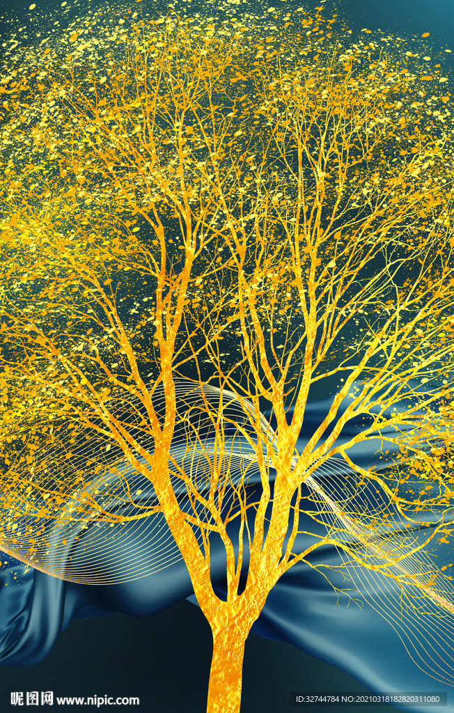 金色发财树玄关