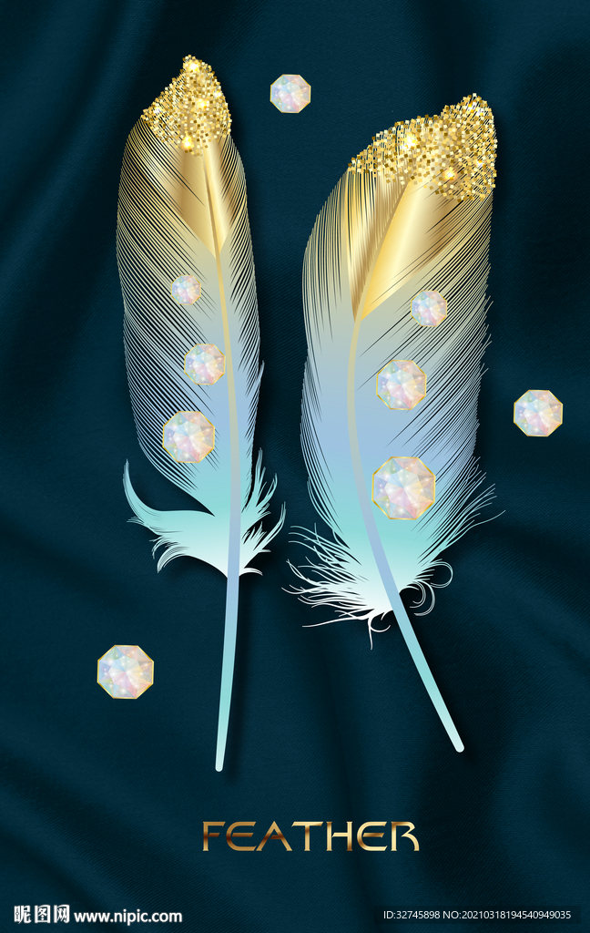 羽毛珍珠玄关晶瓷画