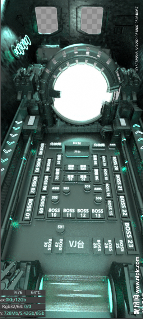 酒吧 夜店 C4D 座位图