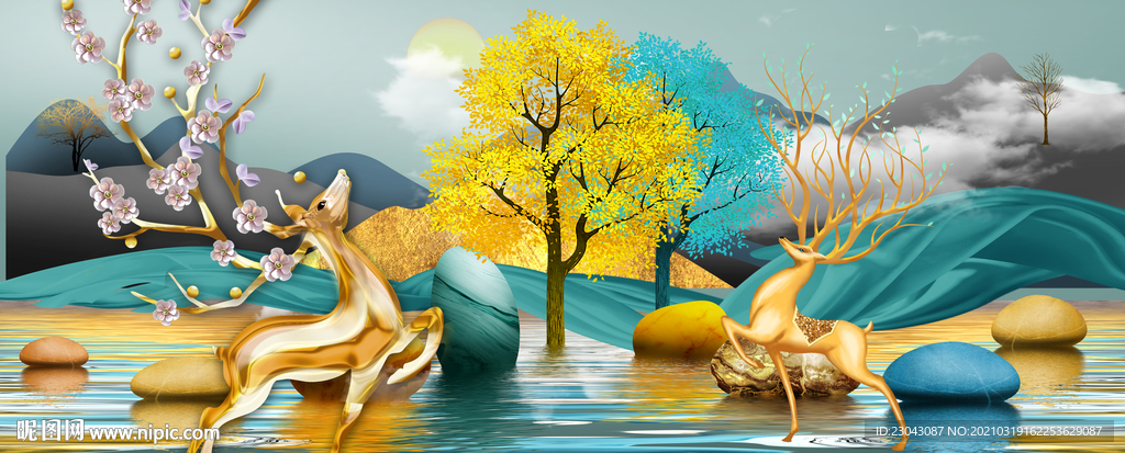 发财鹿 石来运转