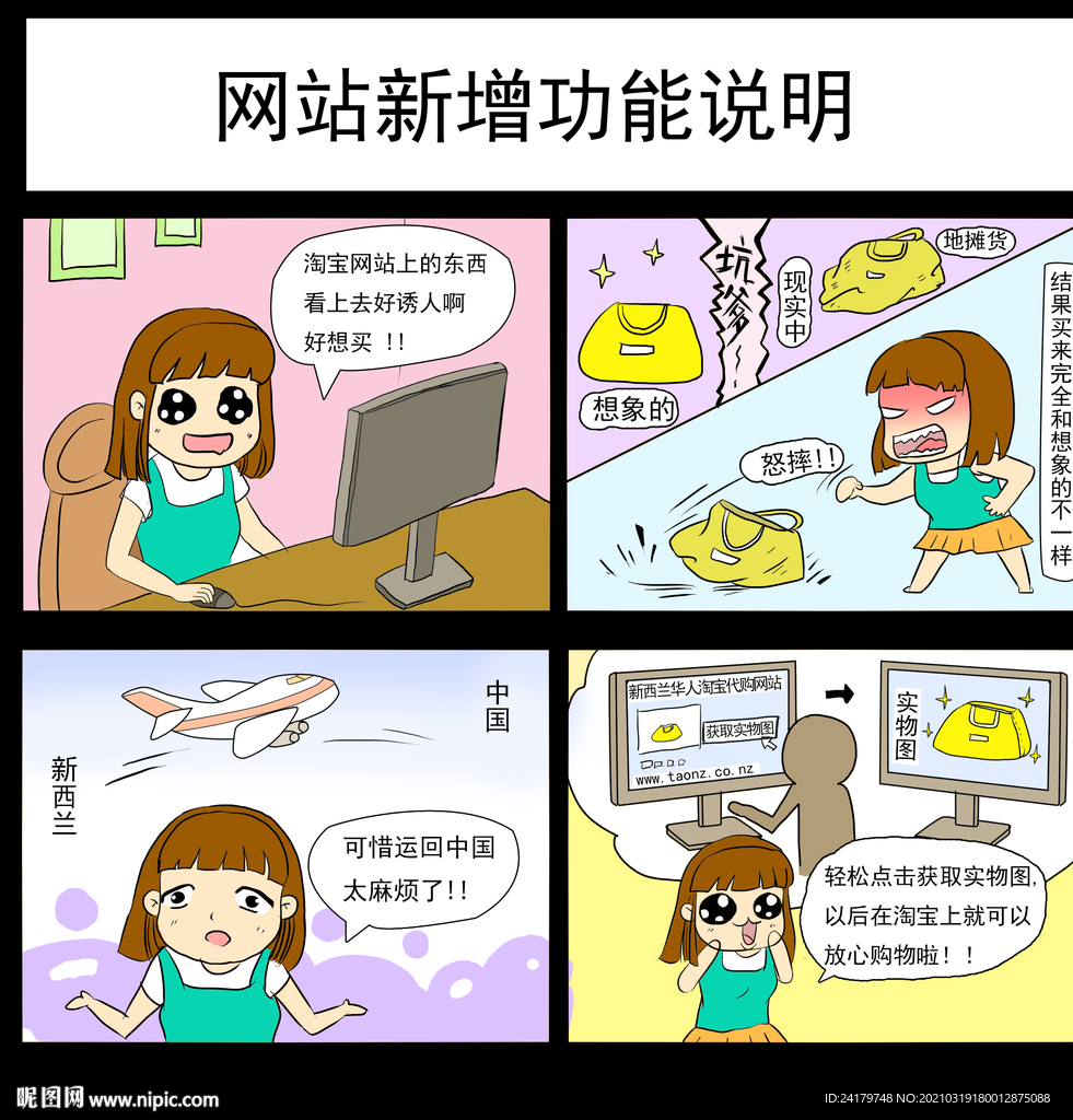 网站功能说明四格漫画
