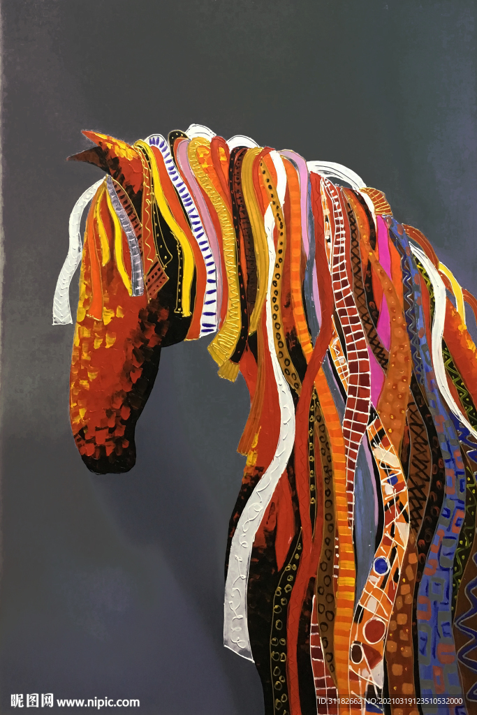 抽象马头装饰画