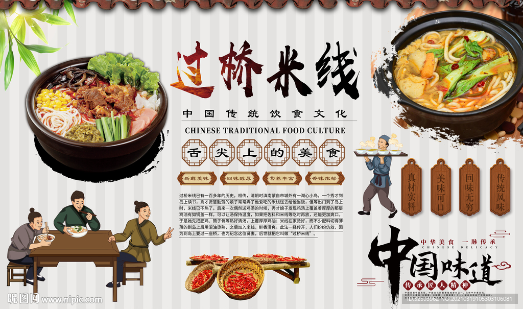 过桥米线背景墙