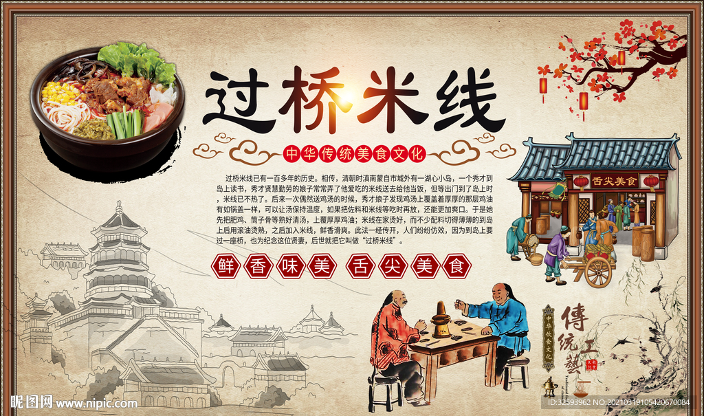 过桥米线背景墙