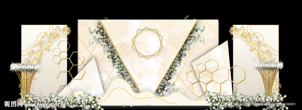 现代打卡拍照背景美陈布置