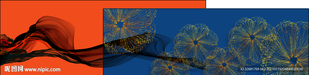 丝带花纹图案装饰画