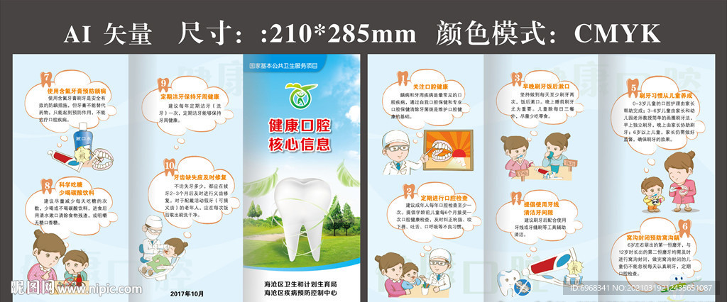 健康口腔核心信息三折页
