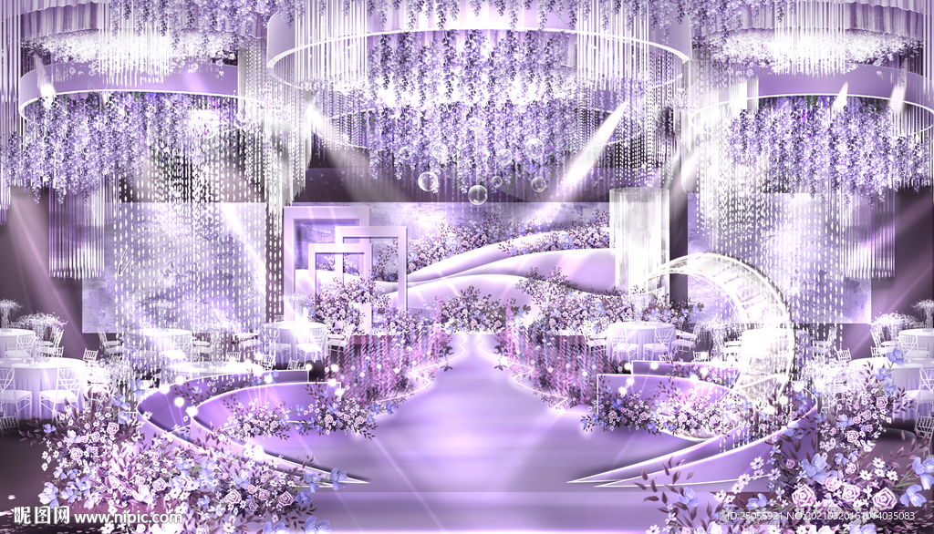 紫金色简约泰式欧式大气婚礼效果