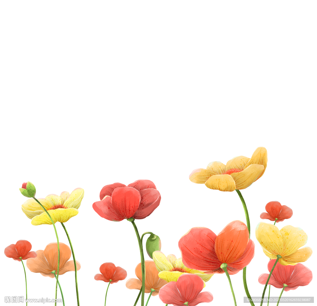 卡通装饰手绘花朵元素