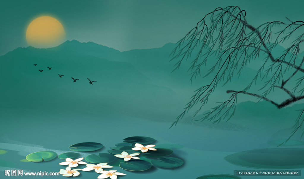 中国风国潮插画背景