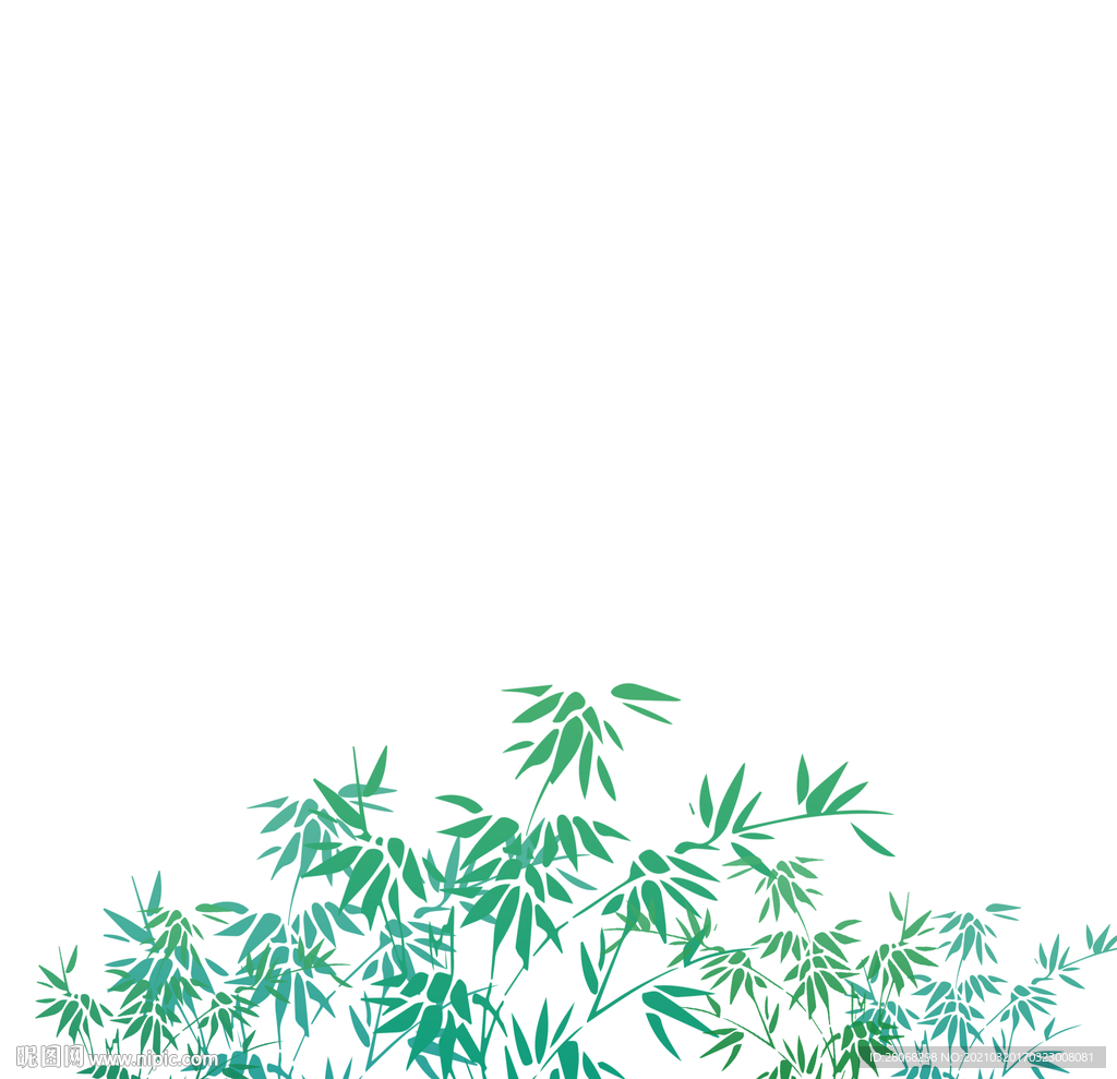 绿色植物插画竹叶元素