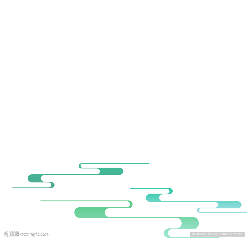 云朵插画绿色祥云元素