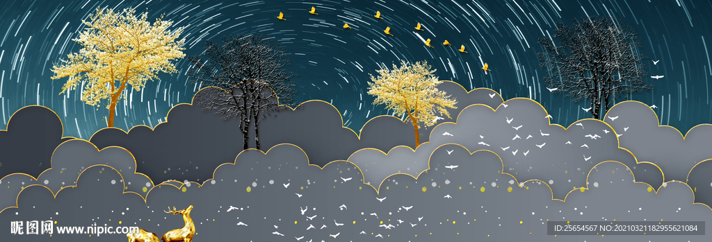 现代抽象中式床头阿