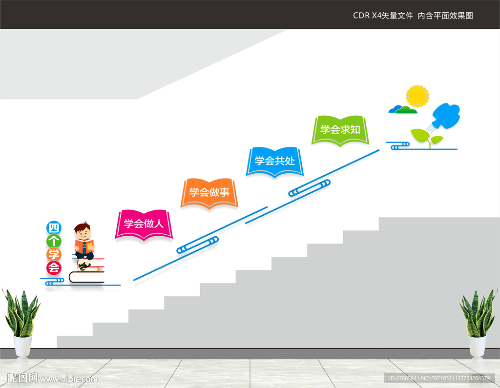 学校楼梯文化墙