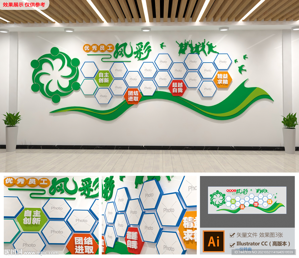 企业团队照片风采文化墙