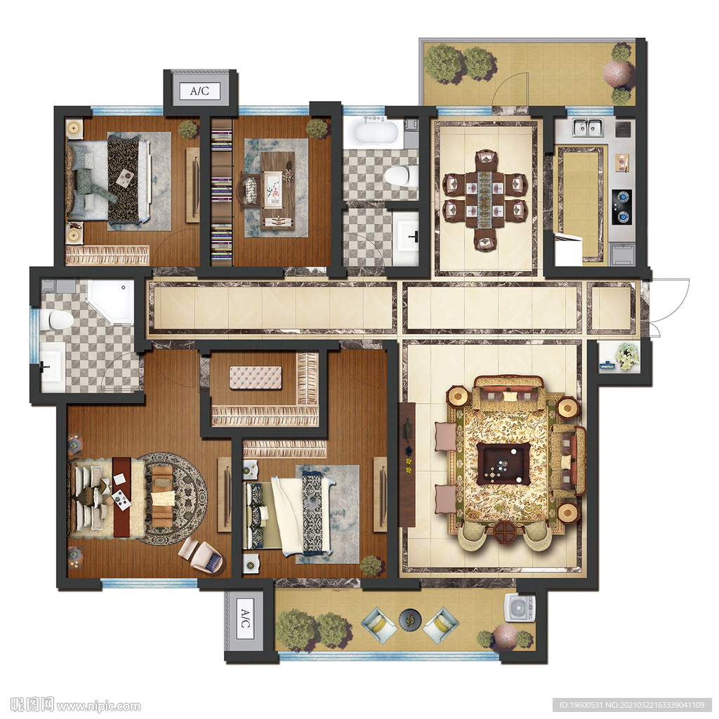 户型图 家配图 彩平图 洋房