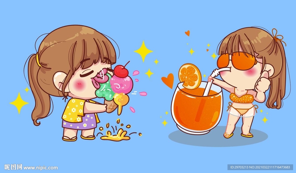 卡通美女