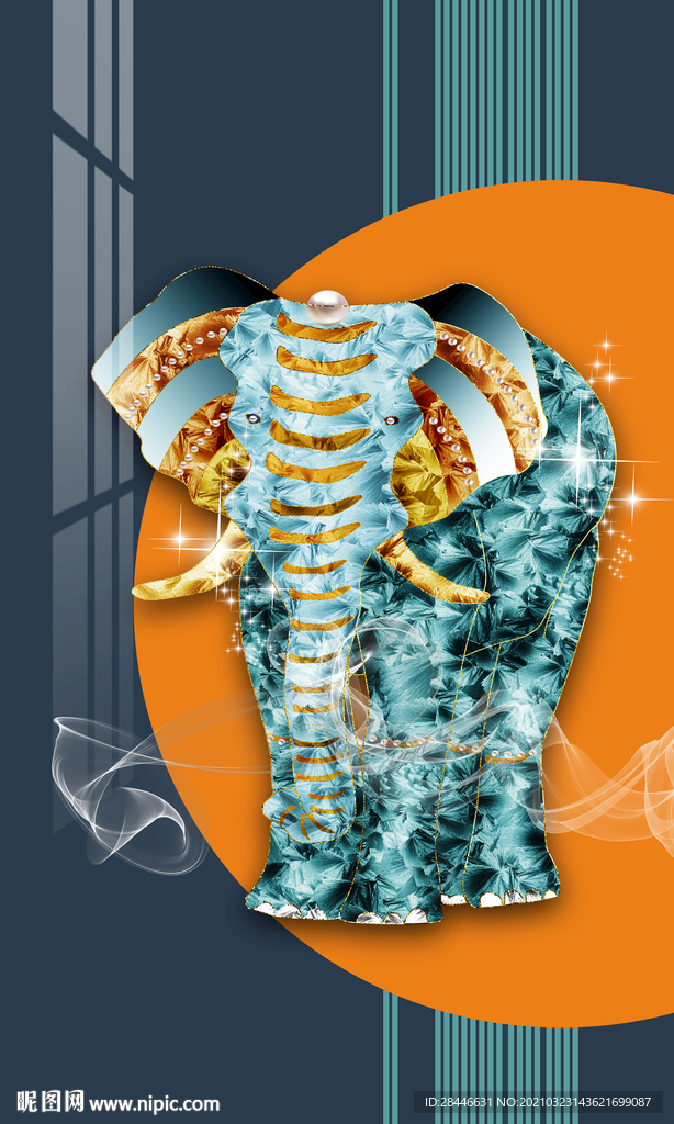 北欧现代玄关轻奢珐琅彩装饰画