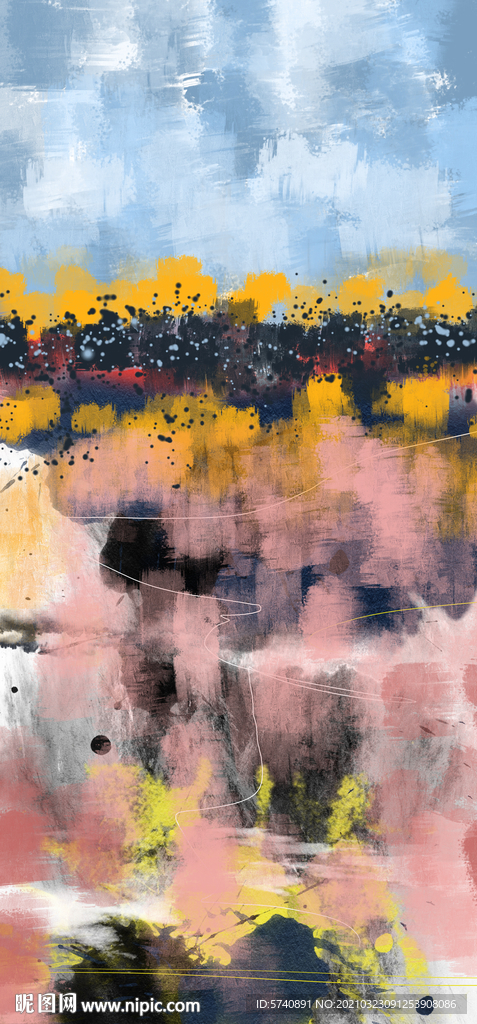 抽象意境笔触油画