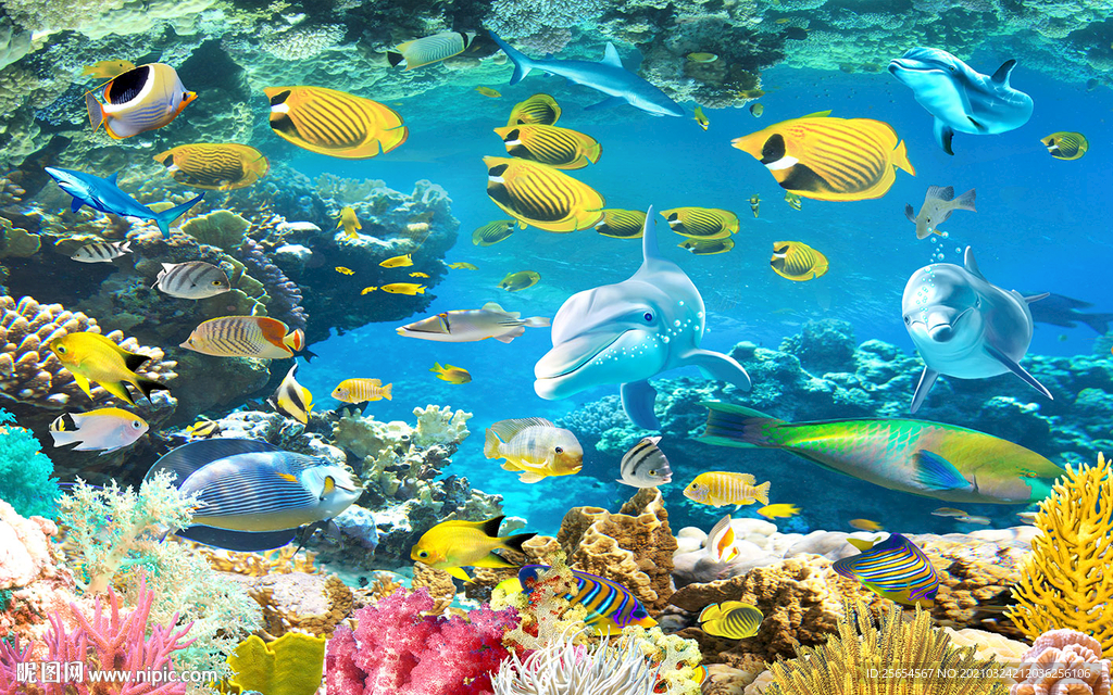 海底世界3D立体背景墙