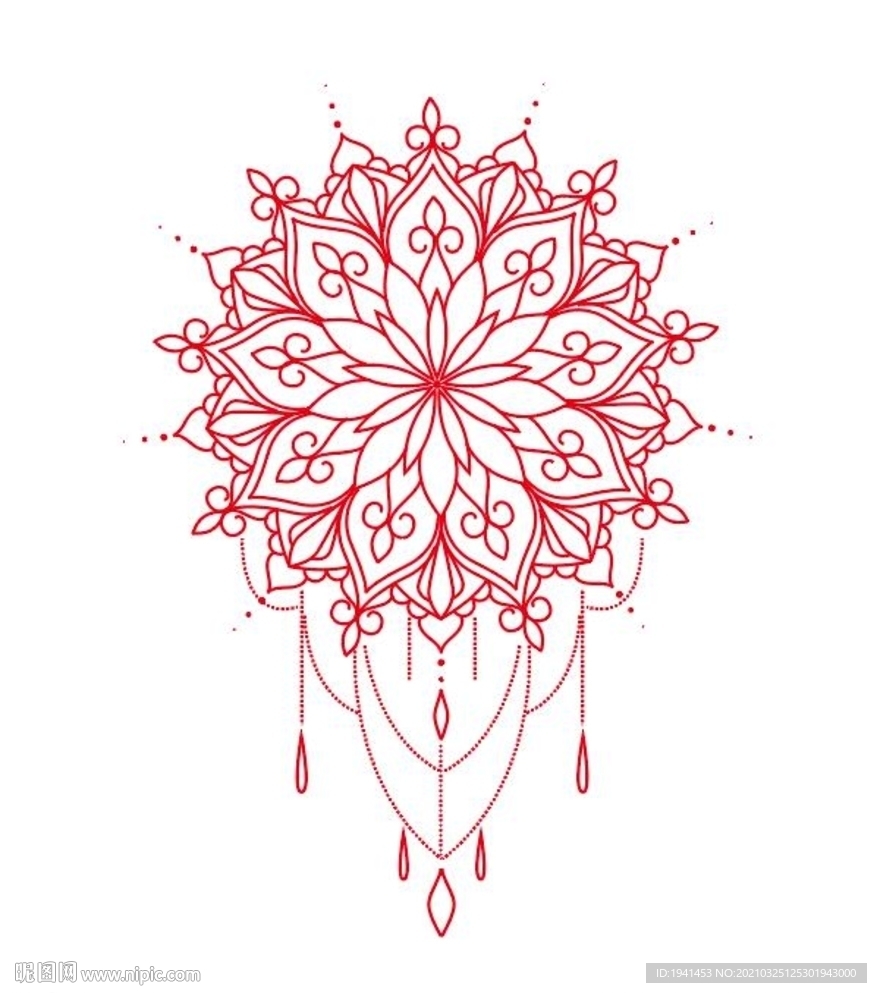 纹身欧式古典矢量花纹
