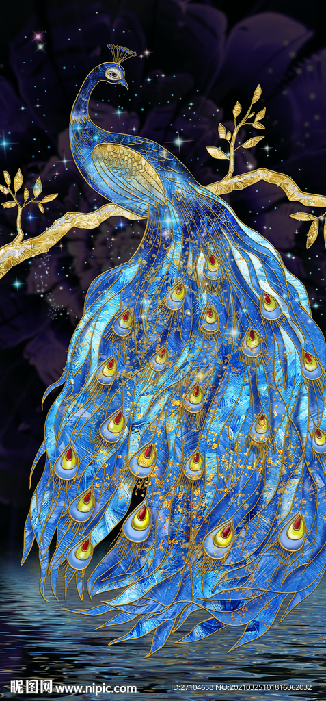 珐琅彩孔雀玄关