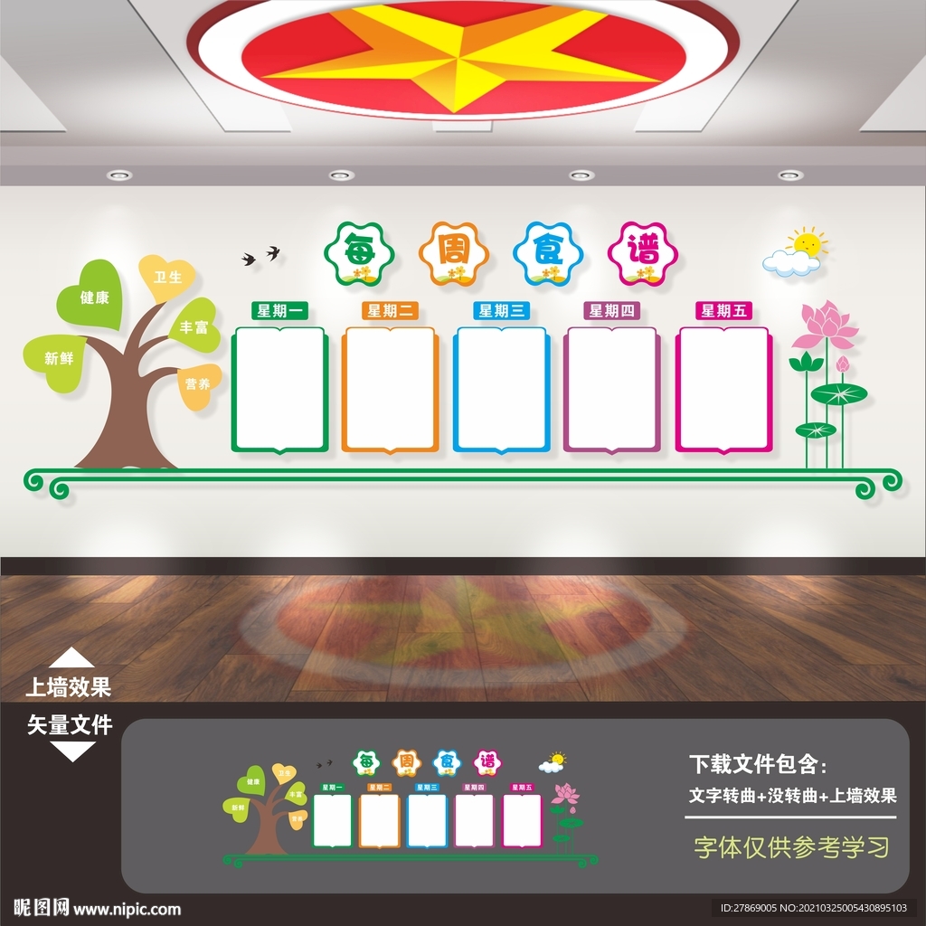 每周每日食谱公示栏