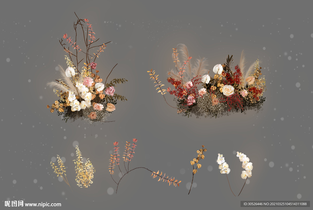 婚礼分层花艺素材