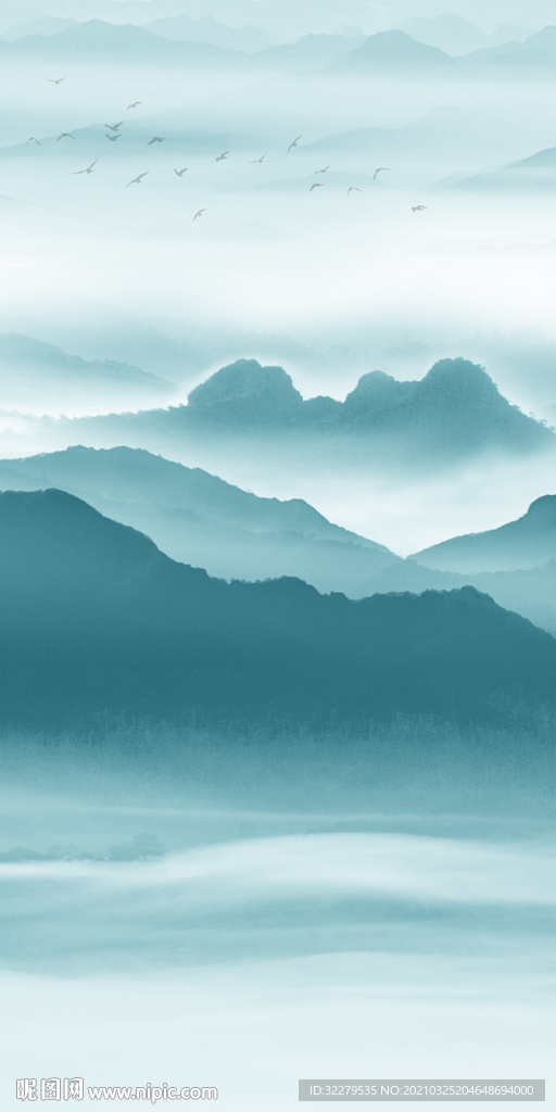 高端意境新画玄关 文件分层画